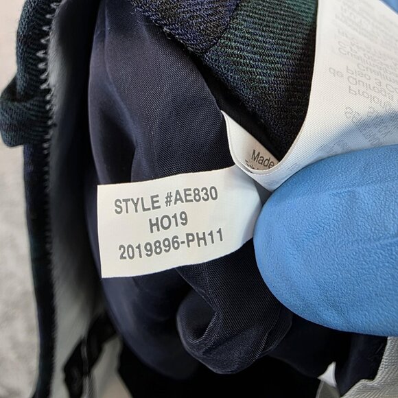 J Crew Cameron Pants Womens 8P Green Navy Plaid Wool Blend Ankle Dress Trousers - Picture 13 of 13